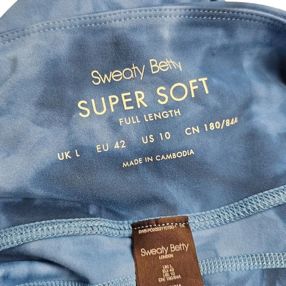 Sweaty Betty Super Soft Tie Dye Blue Leggings Size 10 - Picture 6 of 8